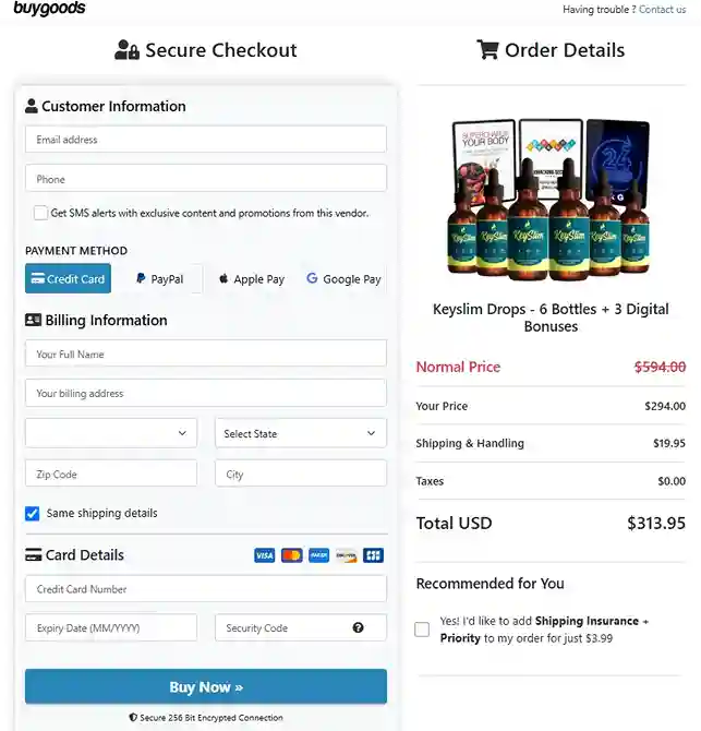 Keyslim Drops Keyslim Drops Order Page